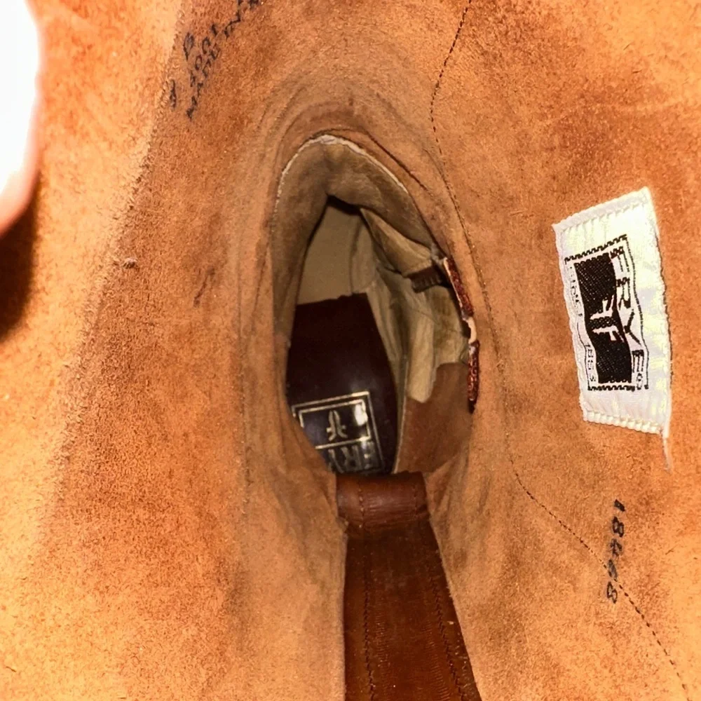 Frye Brown Leather Melissa  Lace up zip women’s